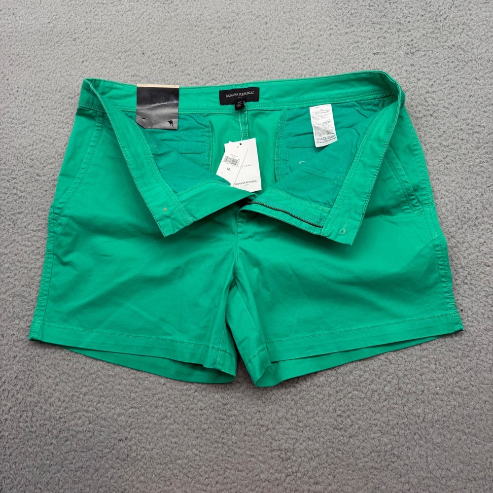 NWT Banana Republic 258313-00-1 Womens Size 10 Kelly Green 5" Chino  Shorts